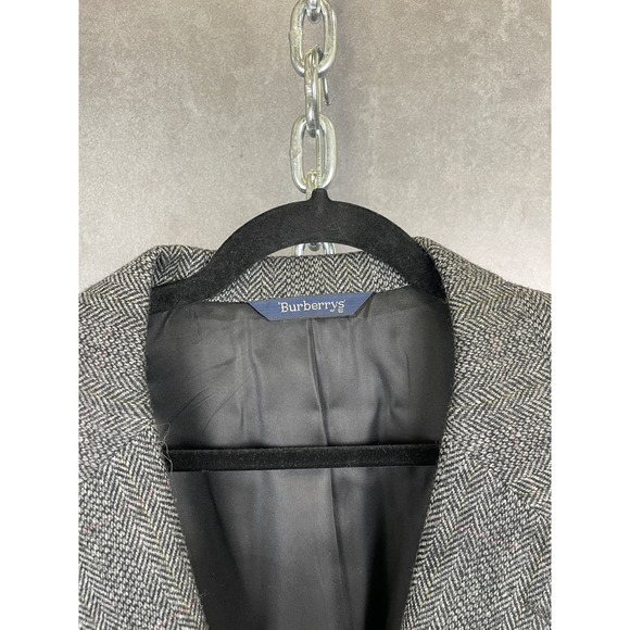 Vintage Burberrys Blazer Mens 00 Grey Tweed 100% Pure Wool - Picture 4 of 15